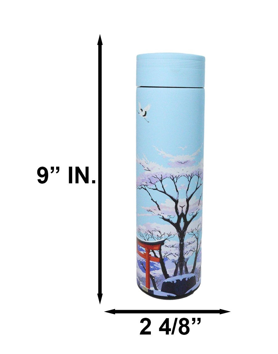 Mount Fuji 17oz Vacuum Insulated Stainless Steel Thermos Bottle with Tea Infuser