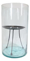 Modern Accent Thick Glass Hurricane Candle Holder With Tripod Metal Stand