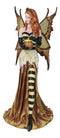 Large 18"H Fantasy Queen Bee Bumblebee Mother Fairy Carrying Honey Pot Statue