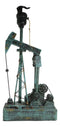 Rustic Western Nodding Donkey Pumpjack Oil Derrick Rig Sculptural Table Lamp