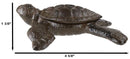 Rustic Vintage Cast Iron Giant Sea Turtle Decorative Key Box Small Figurine