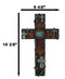 Rustic Western Layered Crosses Fleur De Lis Cowboy Turquoise Tooled Wall Cross