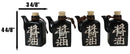Set Of 4 Black Traditional Japan Soy Sauce Dispenser Flask 9oz Calligraphy