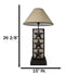 Rustic Western Triple Lone Stars Wood And Metal Bedside Desktop Table Lamp