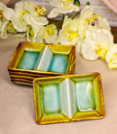 Pack Of 6 Midori Kannyu Ceramic Double Partition Sauce Condiment Dishes 4oz