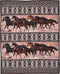 Rustic Western Horse Valley Herd Navajo Vectors Cozy Plush Quilted Throw Blanket
