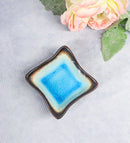 Set Of 6 Blue Sky Aozora Kannyu Ceramic Wavy Square Shaped Sauce Dishes 2.75"