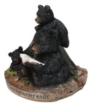 Bedtime Story Bear Family Camping Figurine Black Bears by Tent Forest Scene