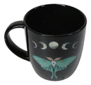 Wicca Magic Dark Forest Luna Moth Moon Phases Porcelain Coffee Mug Cup 12oz