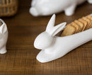 Pack Of 2 Bunny Rabbit White Ceramic Serving Platter Plate Cracker Dish Trays