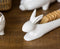 Pack Of 2 Bunny Rabbit White Ceramic Serving Platter Plate Cracker Dish Trays