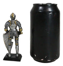 Medieval Valiant Knight Suit Of Armor With Sword And Spade Shield Mini Figurine