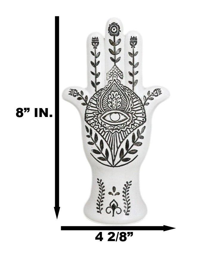 Hamsa Palm Hand Of God Eye Of Providence With Floral Motifs Decorative Figurine