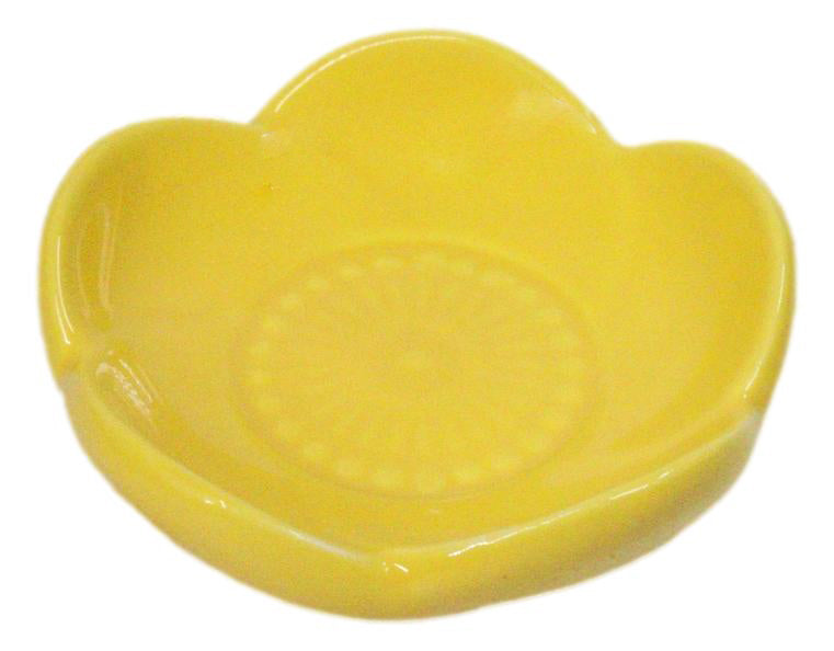 Ebros Set of 6 Yellow Sakura Cherry Blossom Porcelain Sauce Dishes 3 Inch