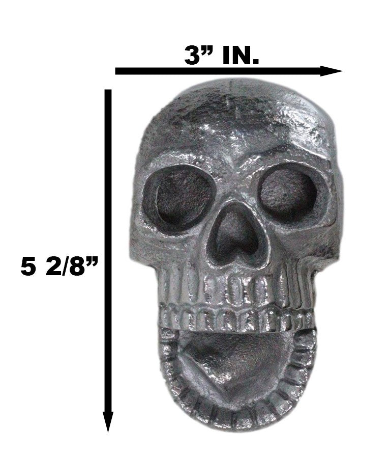 Silver Metal Bone Chilling Grinning Skull Skeleton Wall Beer Bottle Cap Opener