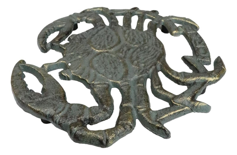 Nautical Marine Verdigris Sea King Crab Rustic Cast Iron Wall Or Table Trivet