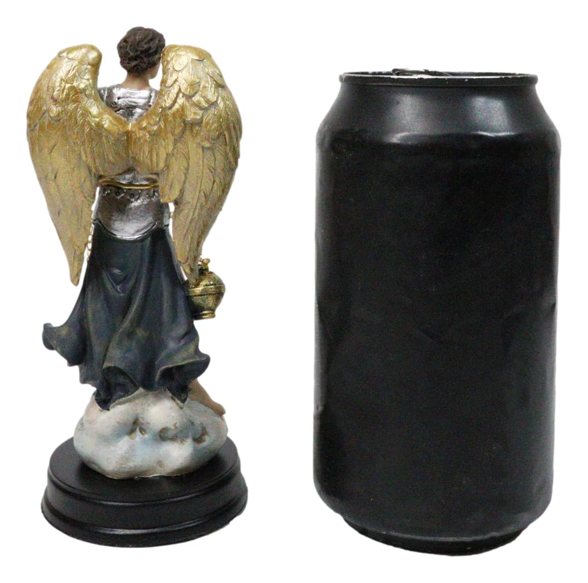 Colorful Catholic Church Archangel Saint Sealtiel with Golden Censer Figurine