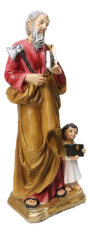 Christian Apostle of Jesus Saint Matthew Evangelist With Angel Figurine 8"H