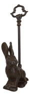 Rustic Cast Iron Bunny Hare Rabbit Door Stop Or Porter With Long Handle