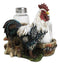 Country Rustic Farm White Breasted Chicken Rooster Salt Pepper Shakers Holder