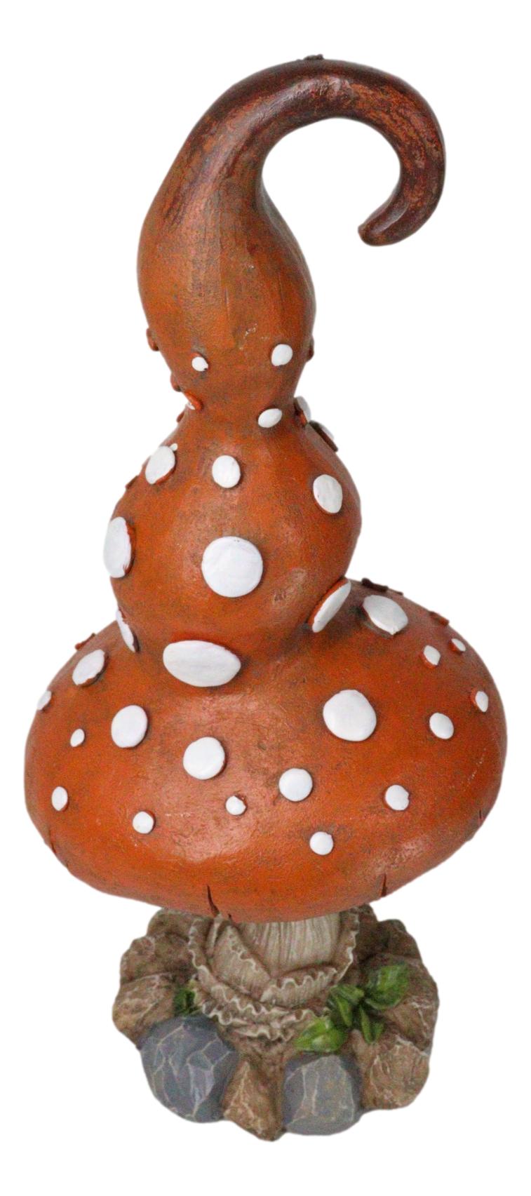 Enchanted Fairy Garden Giant White Spotted Toadstool Mushroom Figurine 13" H