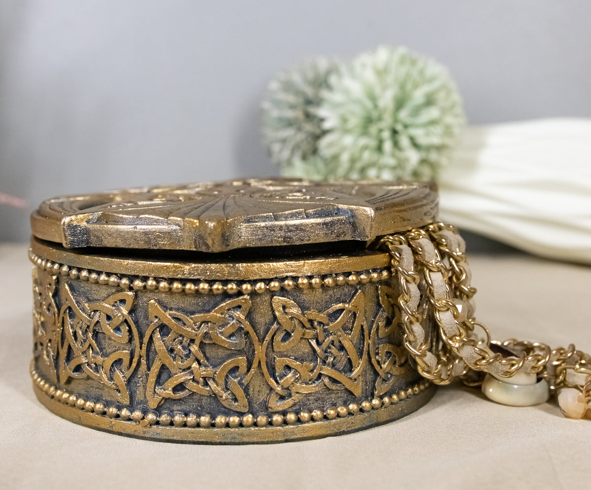 Celtic Raven Lludd Morrigan Pentacle Rune Knotwork Symbols Decorative Box
