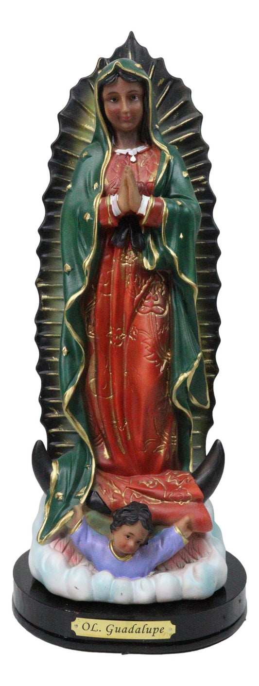 Catholic Blessed Virgin Mary Our Lady of Guadalupe Figurine With Base 12" Tall