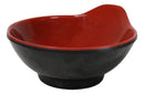 Pack Of 6 Red And Black Melamine Small Soup Salad Rice Bowls With Handle 5"L