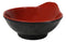 Pack Of 6 Red And Black Melamine Small Soup Salad Rice Bowls With Handle 5"L