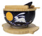 Yellow Moon White Rabbit Donburi Ramen Bowl With Lid Trivet Spoon Chopsticks Set
