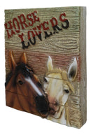 Rustic Western Horse Couple Lovers Faux Wood Wall Decor Frameless Picture Plaque