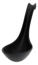 Pack Of 6 Matte Black Melamine Asian Noodle Soup Spoons With Ladle Hook Ends
