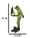 Green Toad Frog Butler Waiter With Wine Glass Bottle And Bread Tray Figurine 6"H