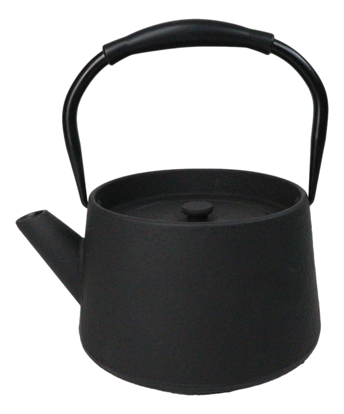 Black Modern Straight Edge Design Tetsubin Larger Cast Iron Teapot 33oz