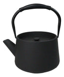 Black Modern Straight Edge Design Tetsubin Larger Cast Iron Teapot 33oz