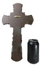 Rustic Western Faux Leather Aztec Boot Design Turquoise Stone Heart Wall Cross