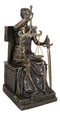 Ebros Seated Lady Justice in Blindfold with Scales and Sword Statue 8.25" Tall