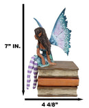 Amy Brown Fantasy Magic Turquoise Ebony Fairy On Books Of Wisdom Figurine