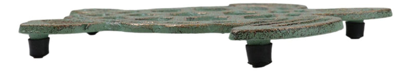 Nautical Marine Verdigris Giant Sea Turtle Rustic Cast Iron Wall Or Table Trivet