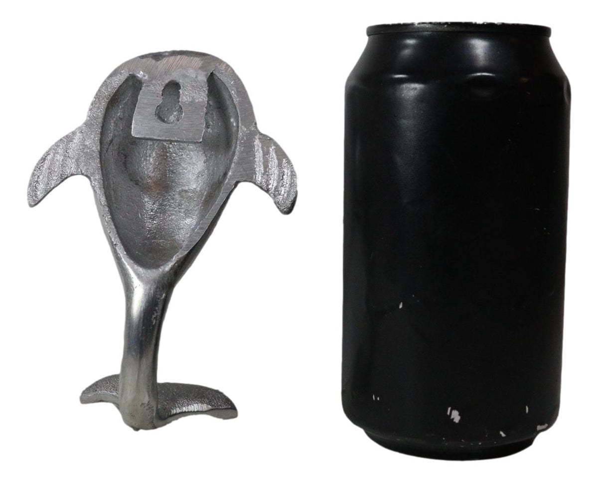 Set of 2 Aluminum Nautical Marine Beluga Whale Flailing Tail Wall Hook Hangers