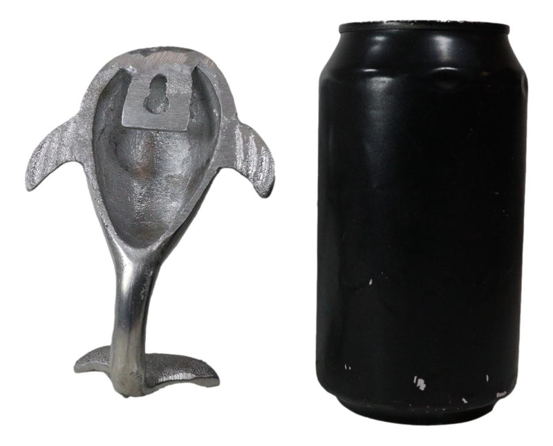 Set of 2 Aluminum Nautical Marine Beluga Whale Flailing Tail Wall Hook Hangers