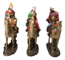 Nativity Three Wise Men Balthasar Caspar Melchior On Camels Figurine Set 12"H