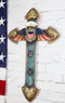 Turquoise Rustic Western US Coast Guard Eagle Wings Crest Anchors Wall Cross