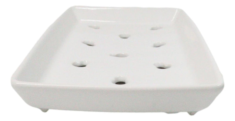 Pack Of 12 Ceramic White Neta Zara Sushi Case Plates With Drip Holes 9" By 5"