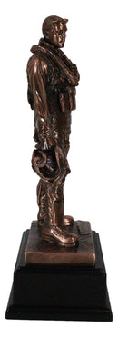 Air Force Airman Aircraft Carrier Fighter Jet Pilot Bronzed Statue With Base 11"