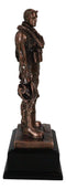 Air Force Airman Aircraft Carrier Fighter Jet Pilot Bronzed Statue With Base 11"