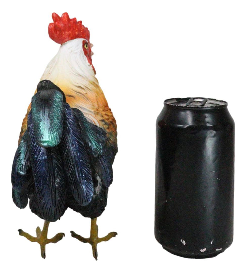 Rustic Western Country Farm White Breasted Chicken Rooster Figurine