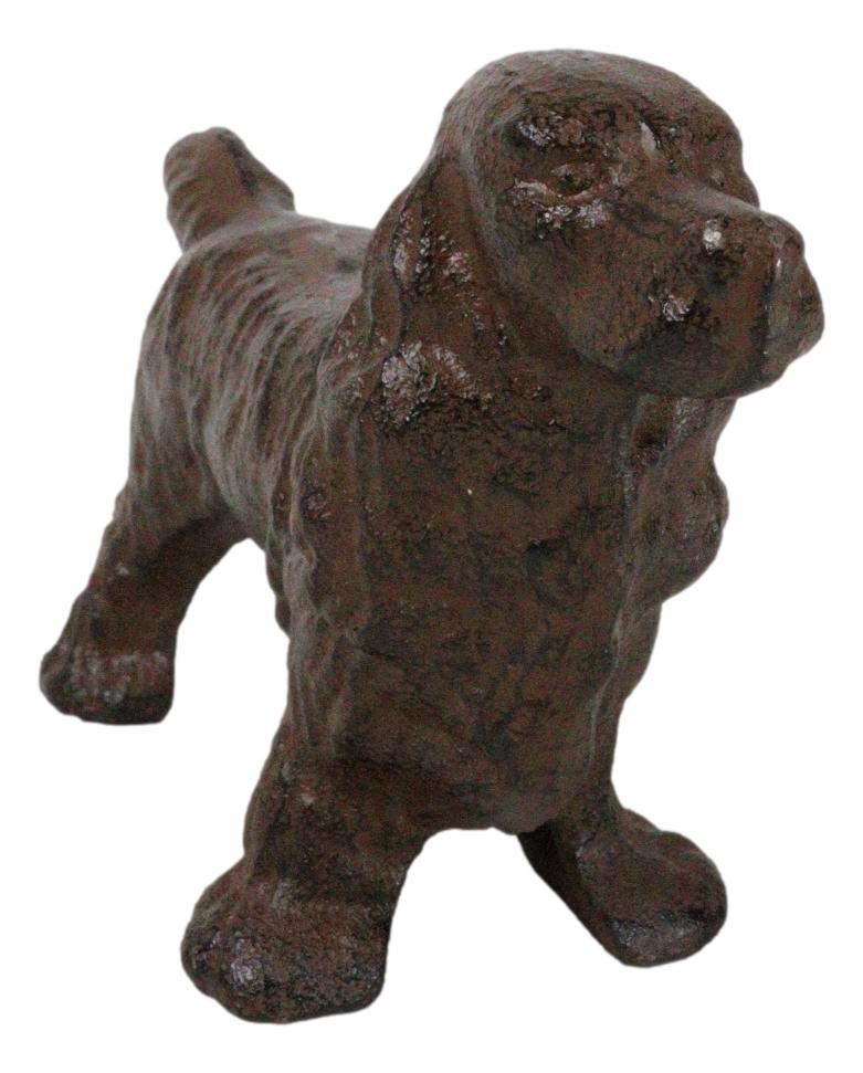 Rustic Cast Iron Metal Whimsical Cocker Spaniel Puppy Dog Standing Figurine