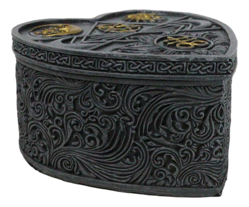 Astrology Sun And Moon Baphomet Pentagram Heart Shaped Decorative Jewelry Box