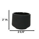 Black Modern Cylindrical Japanese Tetsubin Style Cast Iron Tea Cups Set of 4